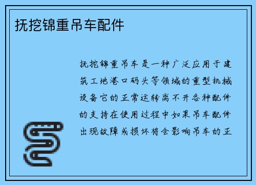 抚挖锦重吊车配件